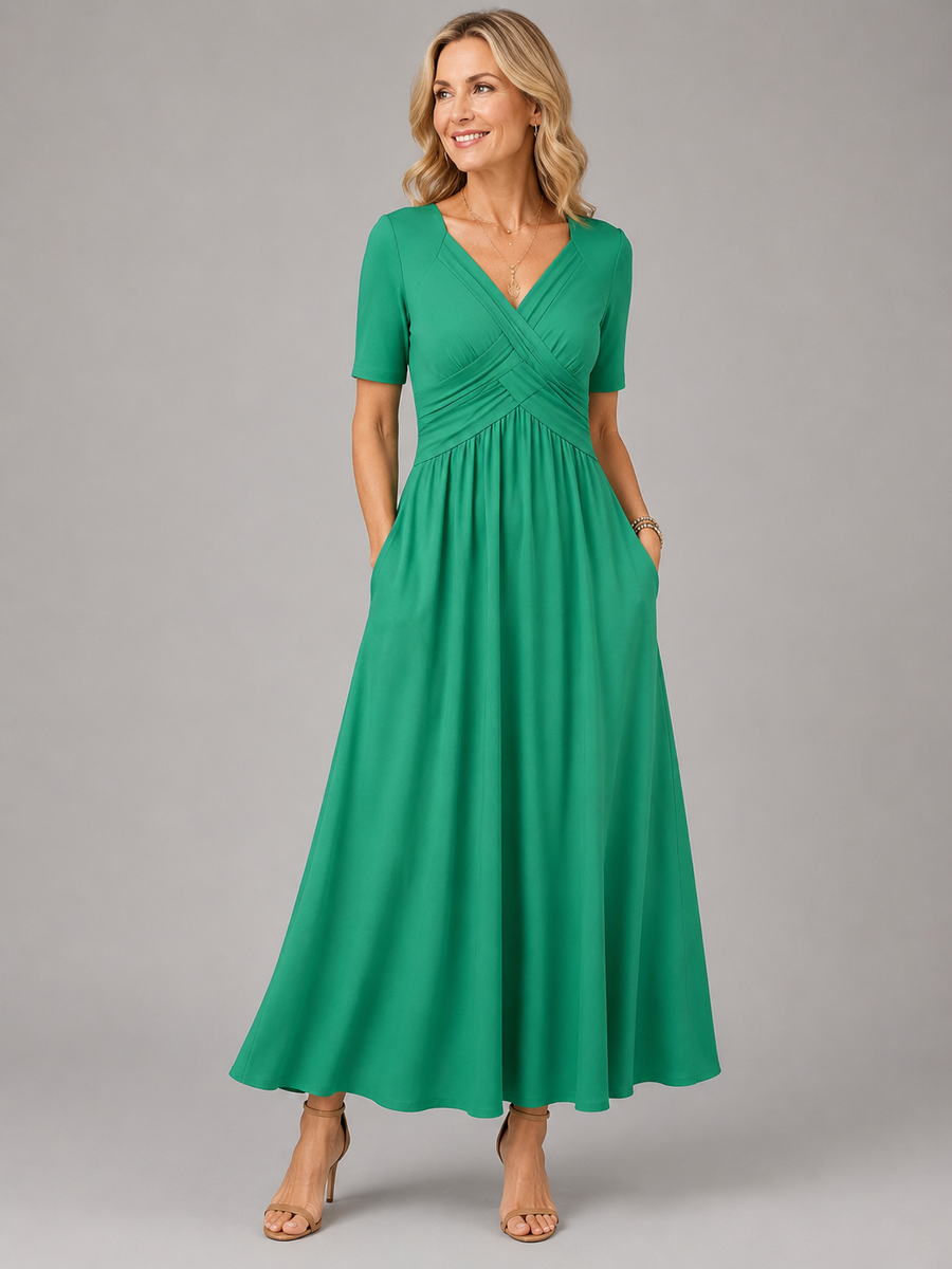 Analeia | Elegante Vestito Midi con Scollatura a V