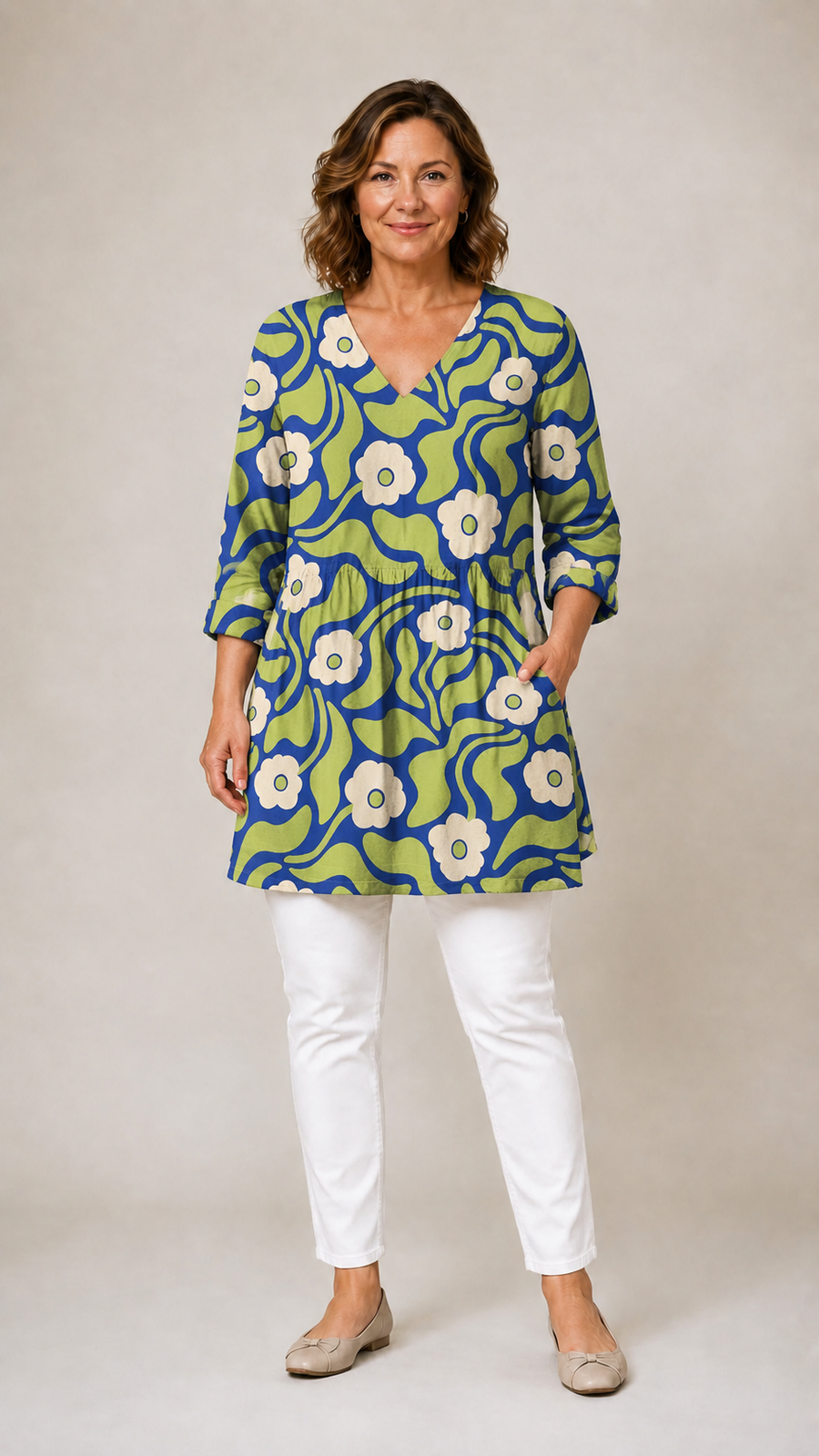 Stephanie | Blusa Lunga con Scollatura a V
