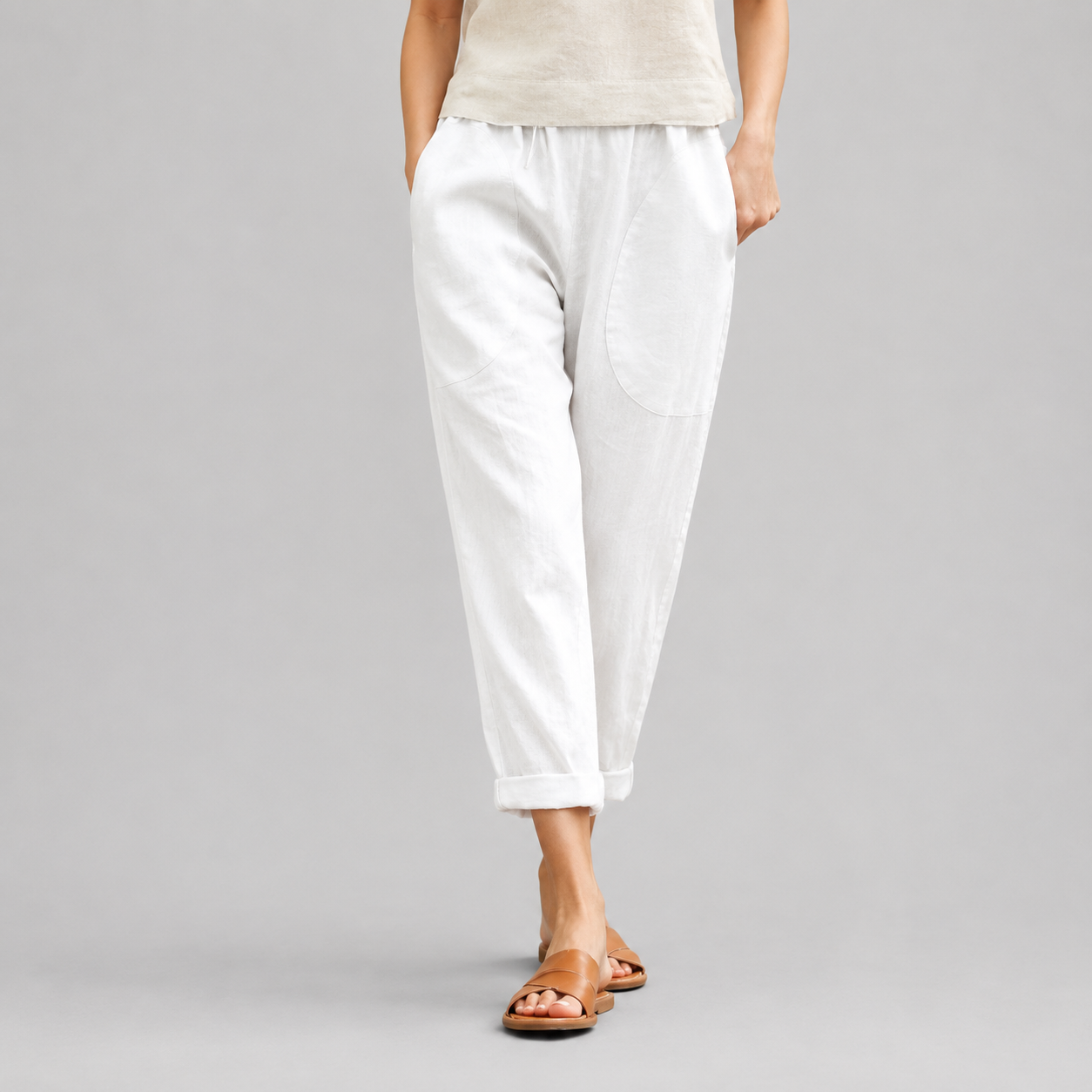 Kriza - Pantaloni a Gamba Larga con Tasche