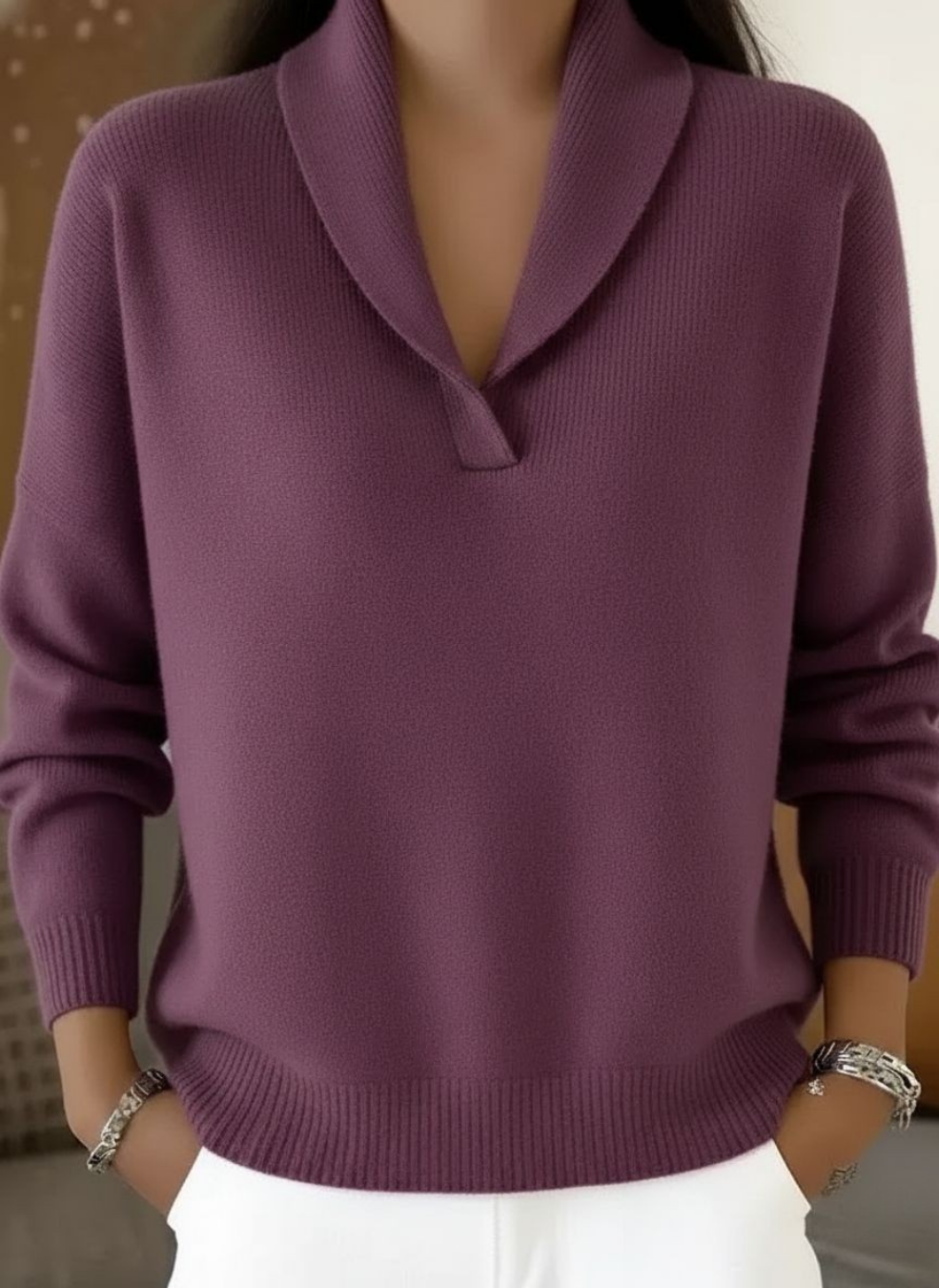 Isabelle™ | Maglione Elegante con Collo Sciarpa