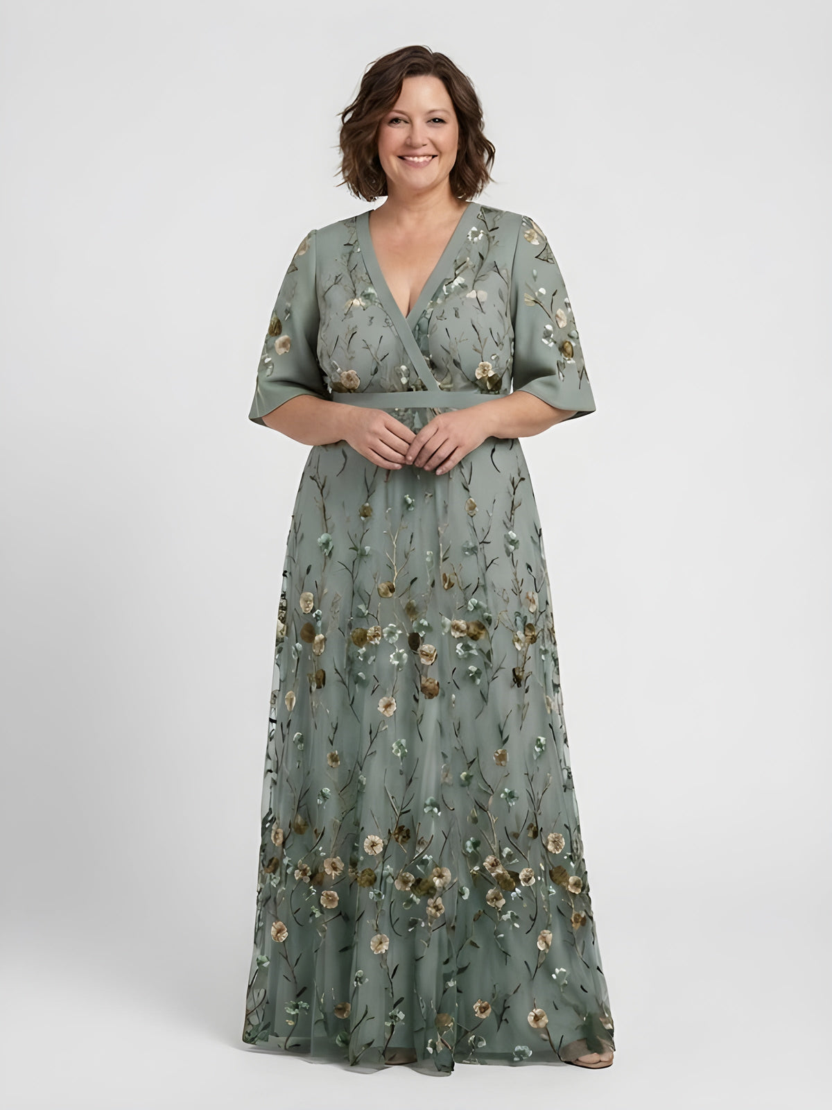 Amber | Abito Maxi Floreale con Scollatura a V