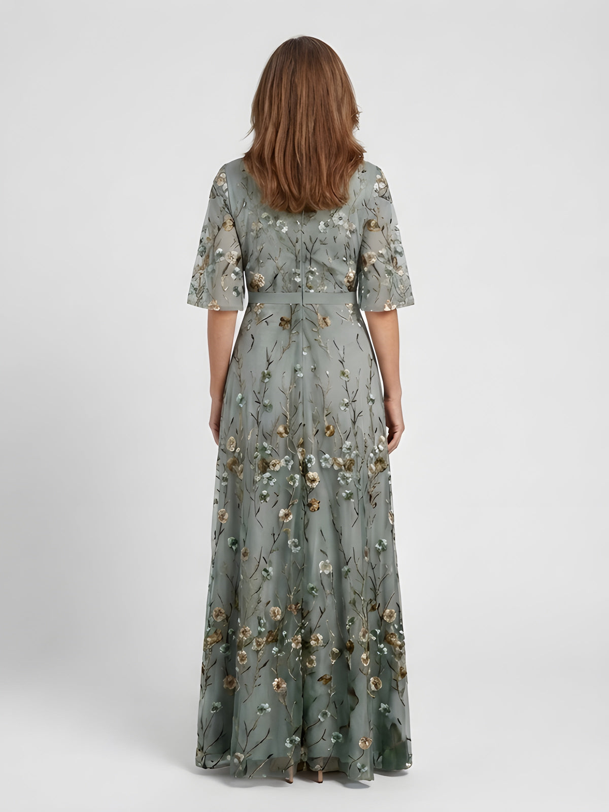 Amber | Abito Maxi Floreale con Scollatura a V