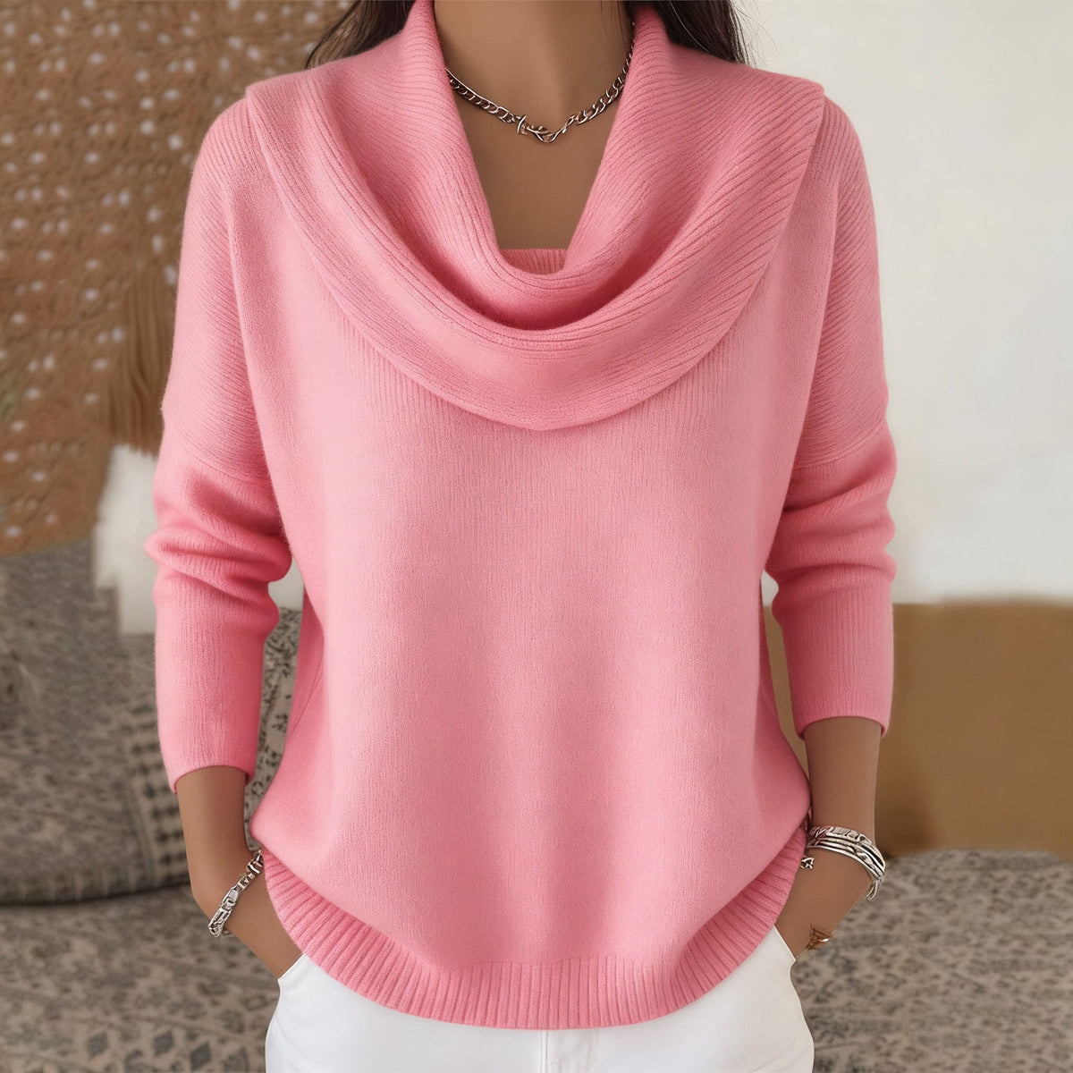 Marie™ | Elegante Maglione a Collo Cowl