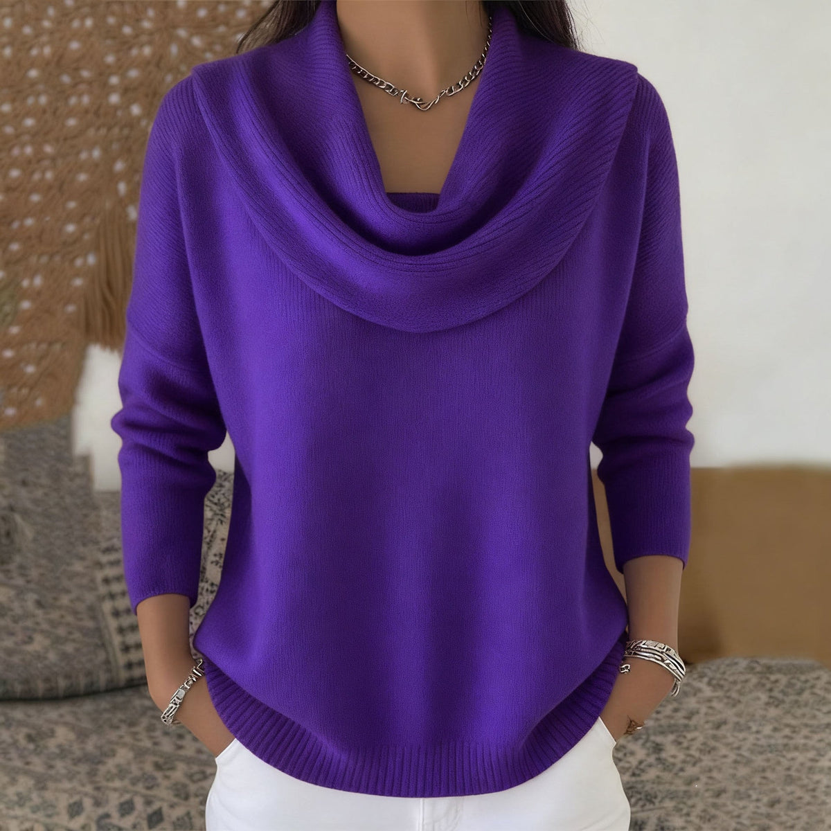 Marie™ | Elegante Maglione a Collo Cowl
