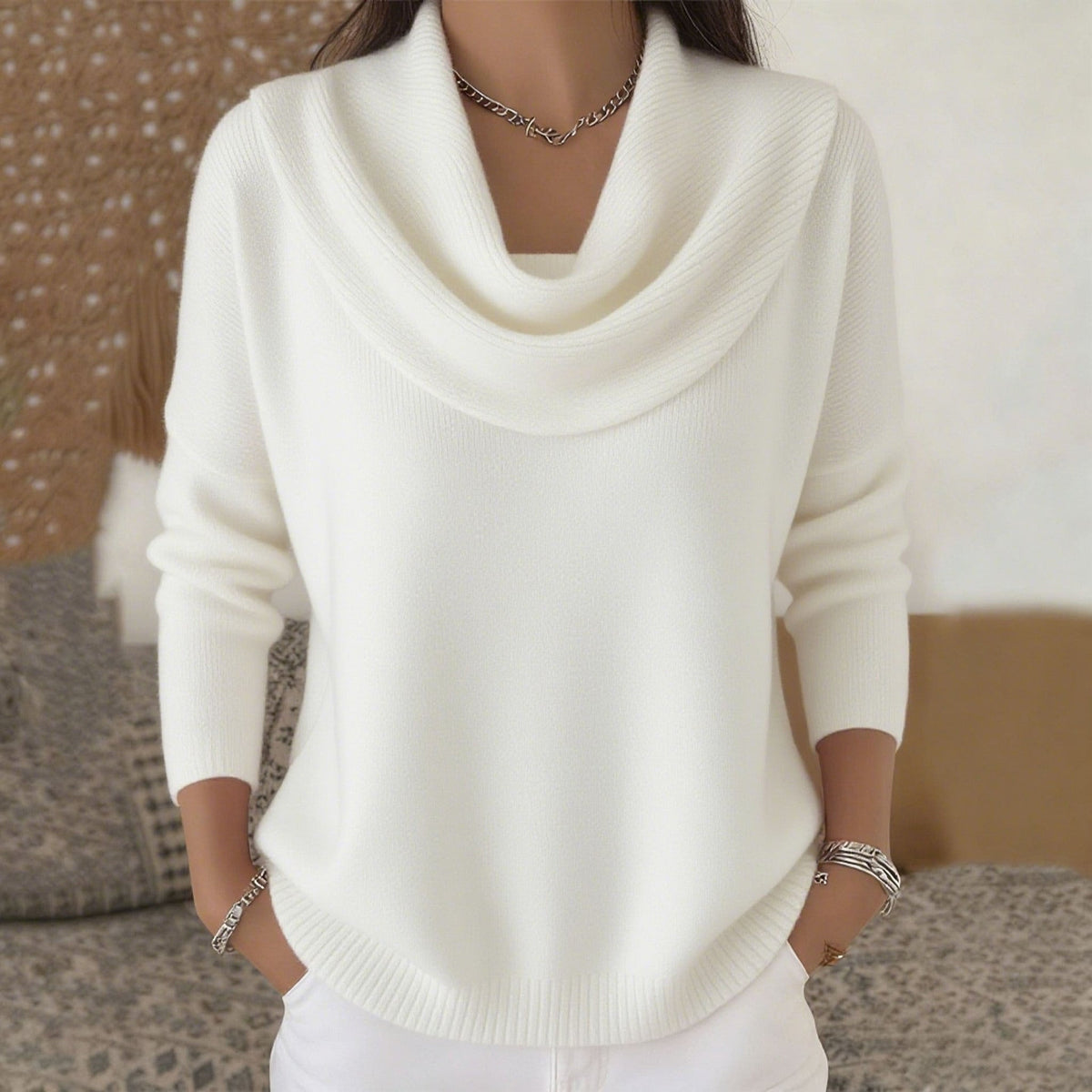 Marie™ | Elegante Maglione a Collo Cowl