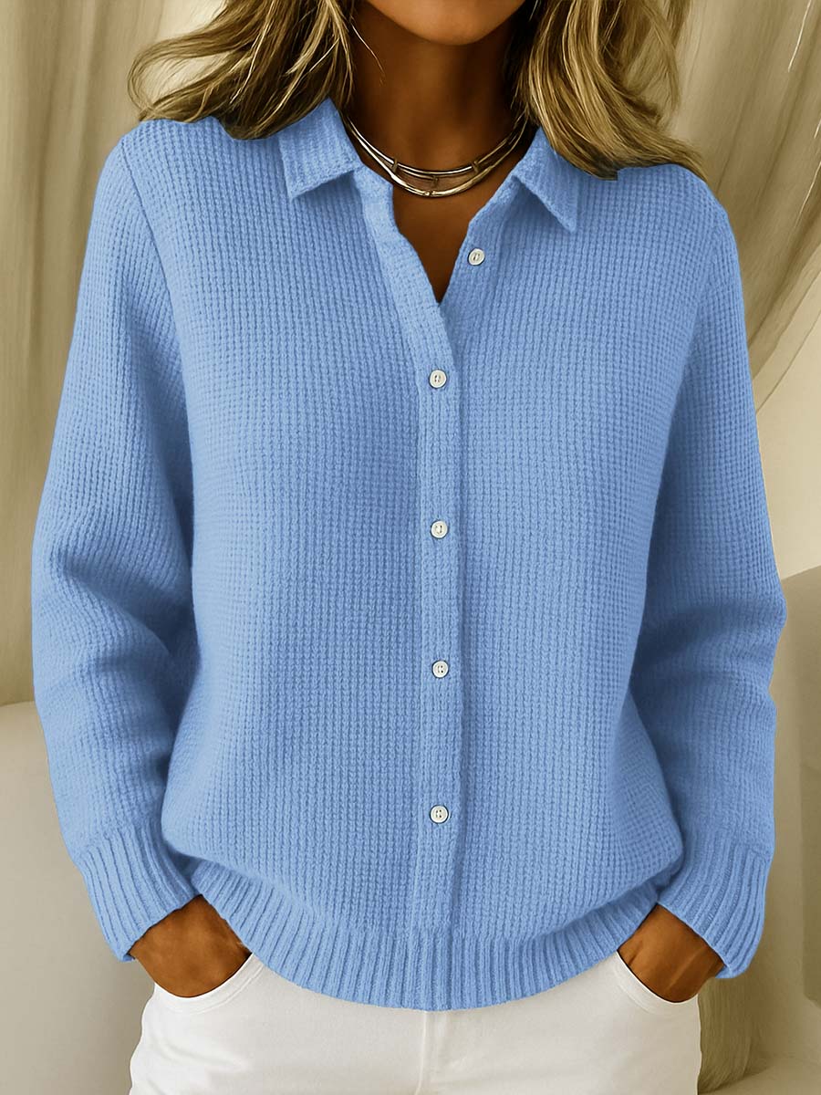 Amari™ | Cardigan Classico in Maglia Waffle
