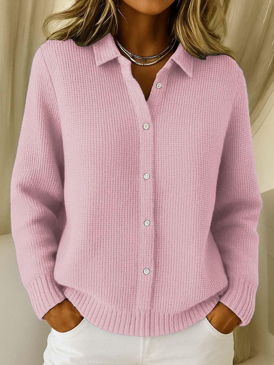 Amari™ | Cardigan Classico in Maglia Waffle