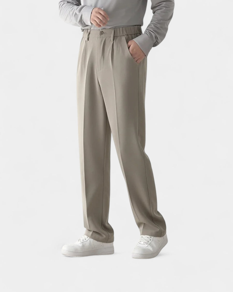 Pantaloni Uomo Sartoriali Semi Ampi Gamba Dritta Linea Pulita