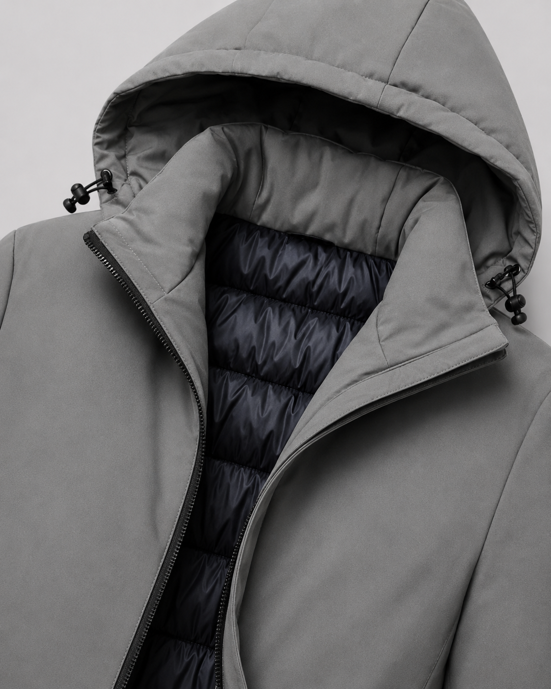 Parka Uomo con Cappuccio Fodera Trapuntata Media Lunghezza