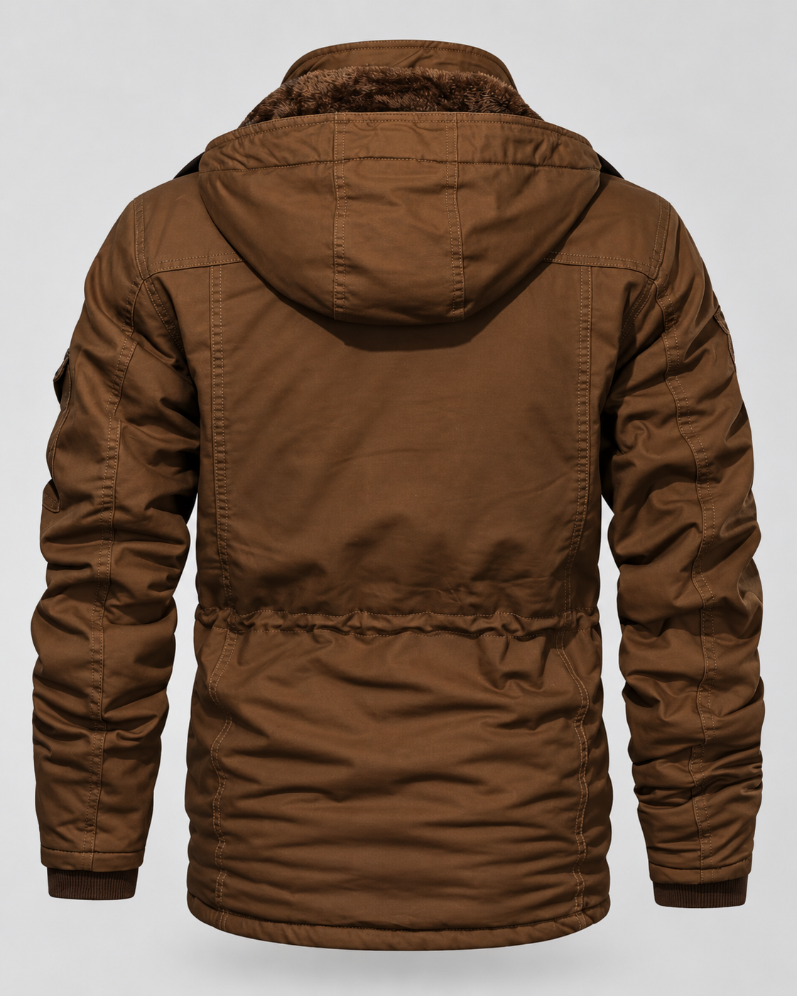Parka Uomo con Cappuccio Foderato in Pile Multitasche