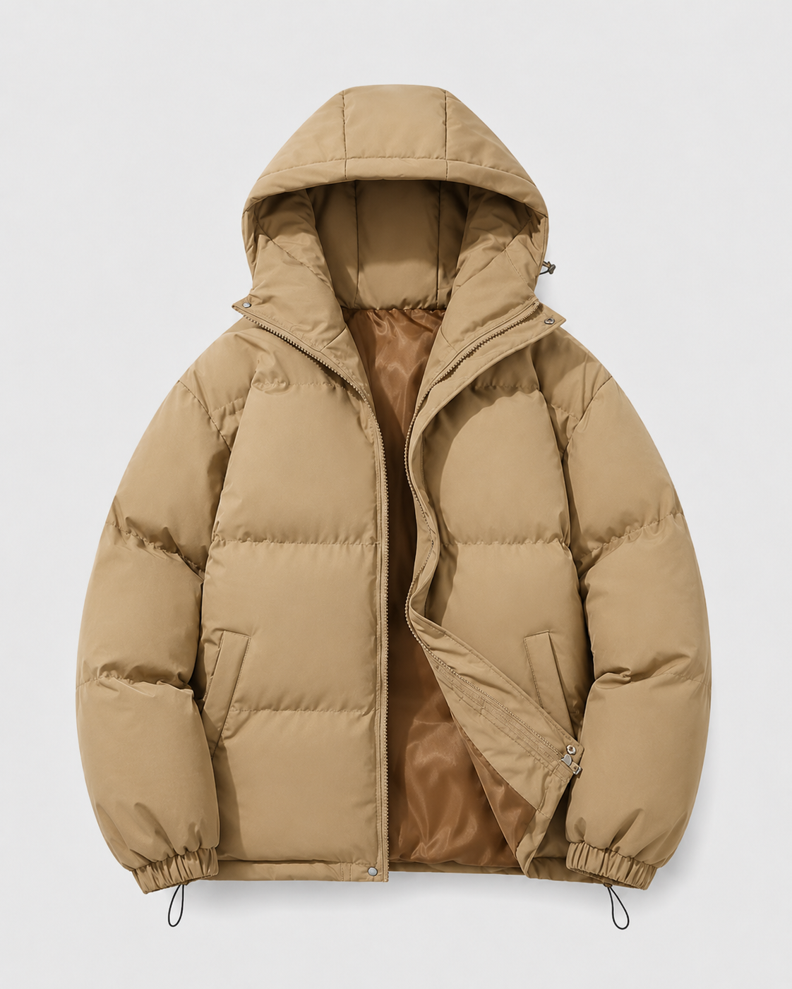 Giacca Uomo Imbottita Oversize Cappuccio Orlo con Coulisse