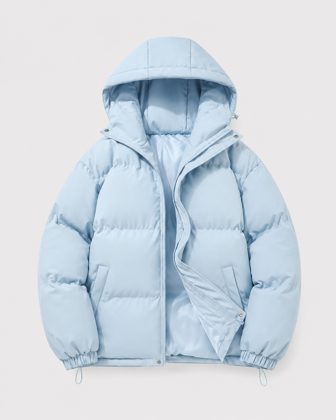 Giacca Uomo Imbottita Oversize Cappuccio Orlo con Coulisse