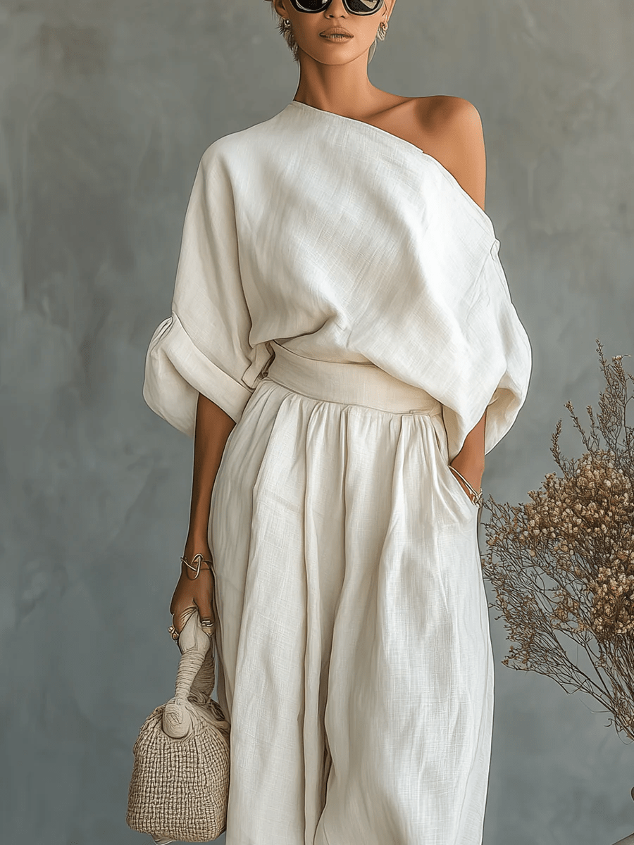 Mila™ | Completo 2 pezzi con scollatura bardot