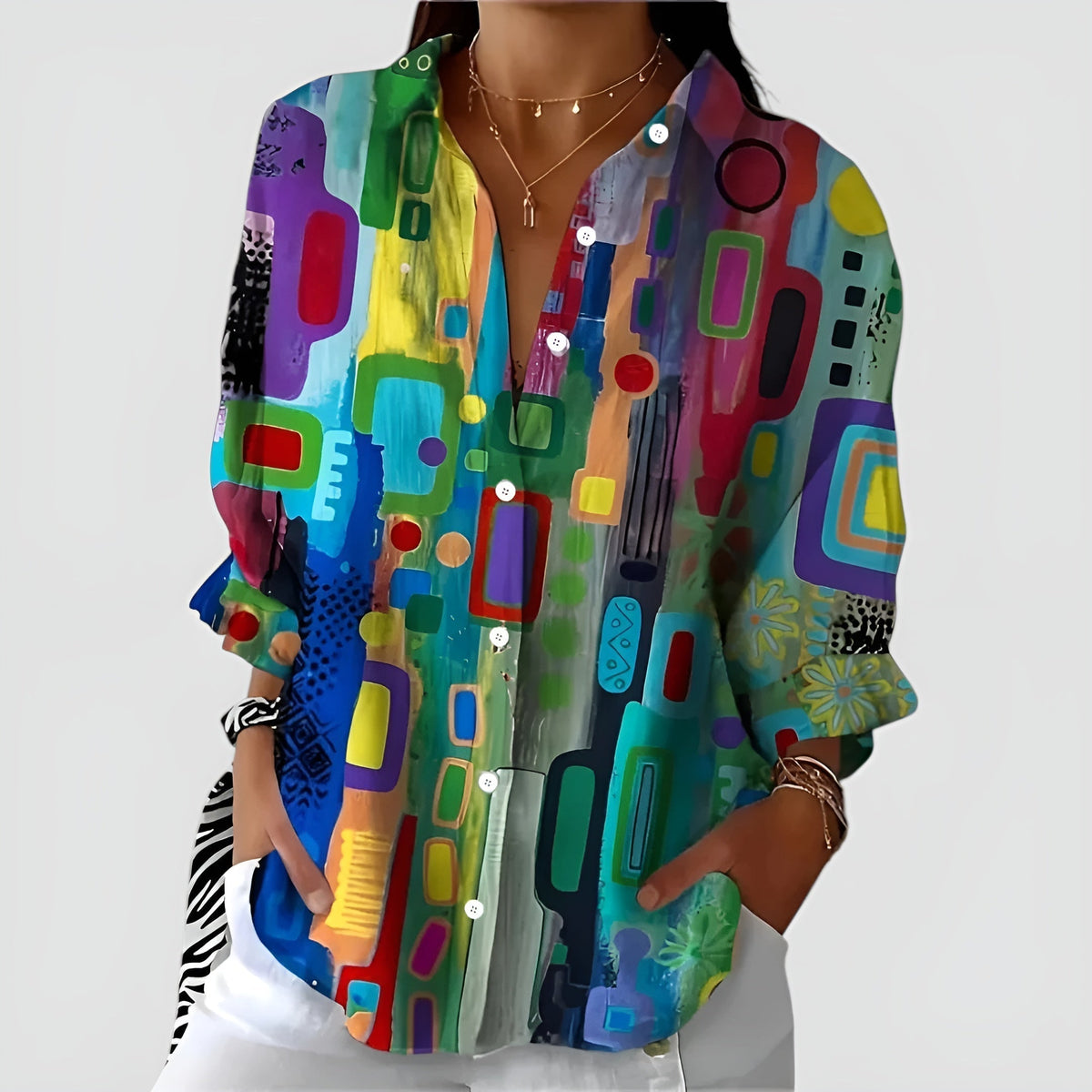 Everly™ - Blusa con Motivo Geometrico