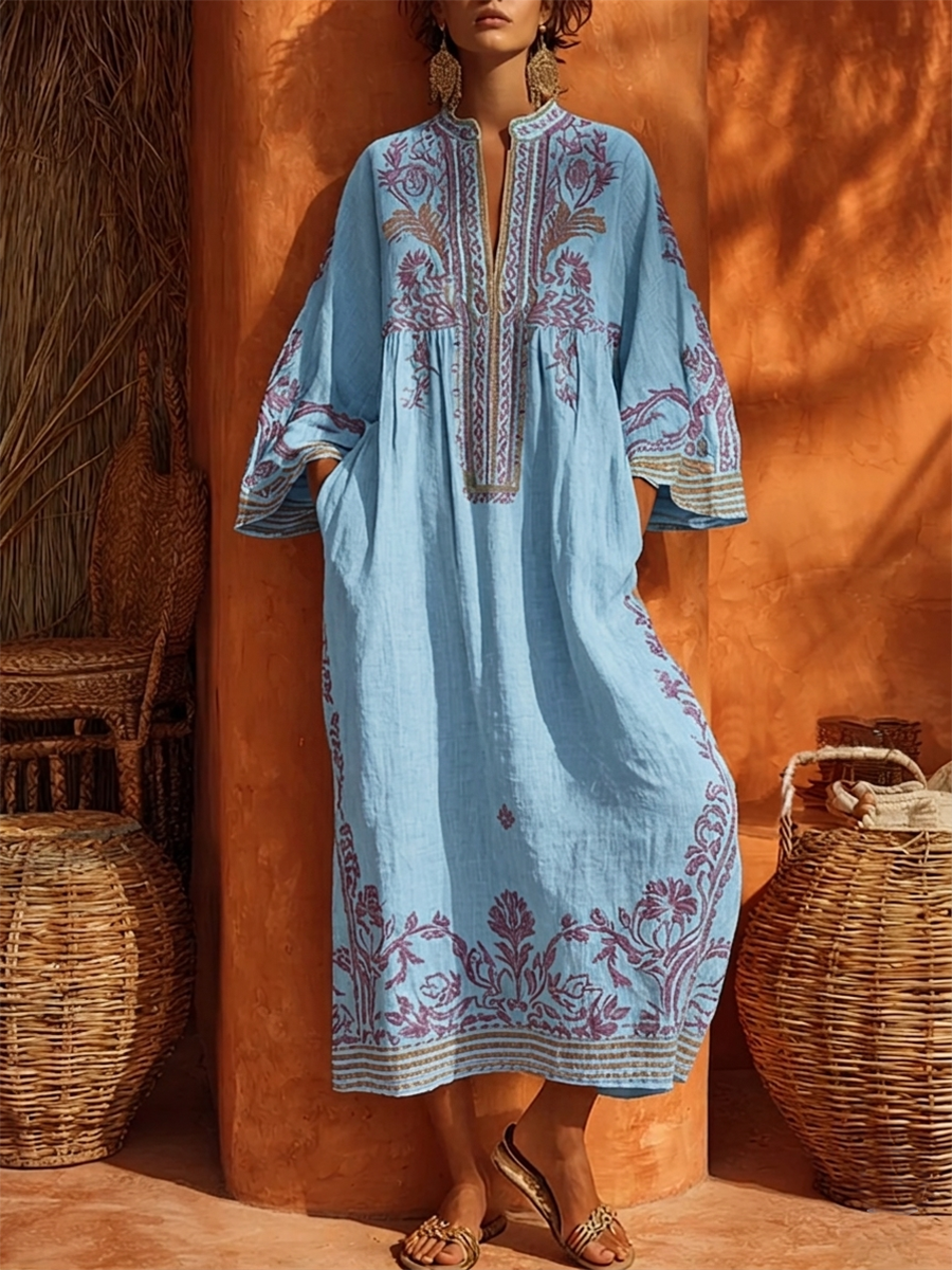 Celestina | Abito boho ricamato dal fascino mediterraneo