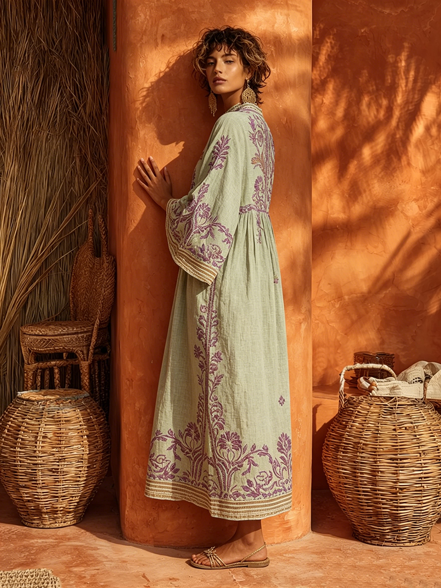 Celestina | Abito boho ricamato dal fascino mediterraneo