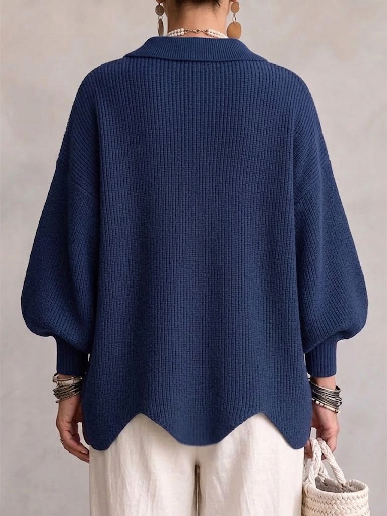 Isadora | Cardigan Oversize con Collo e Bottoni Metallici Grandi