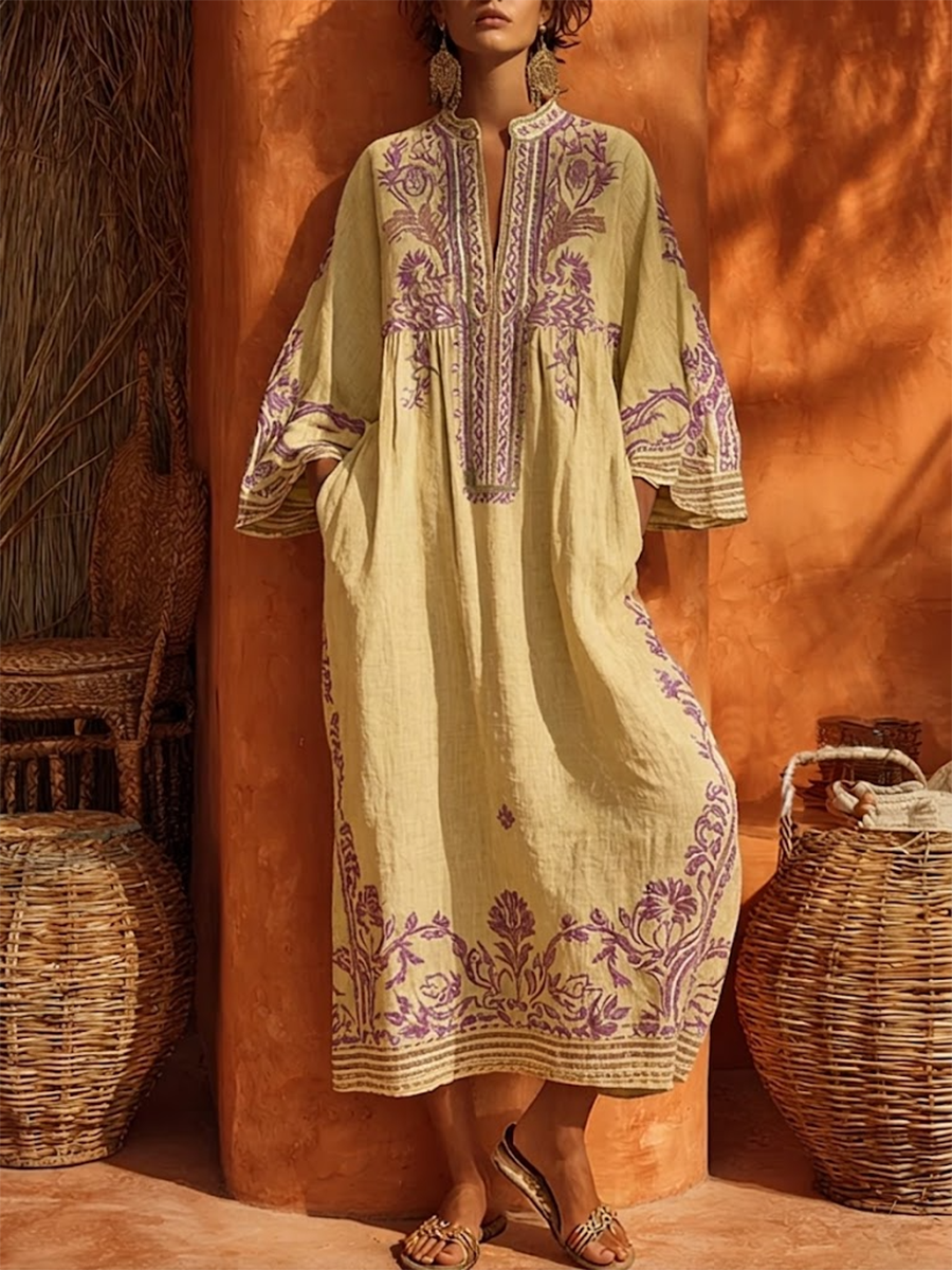 Celestina | Abito boho ricamato dal fascino mediterraneo