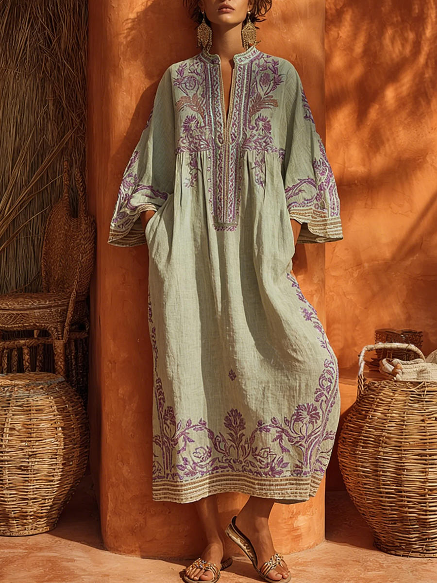 Celestina | Abito boho ricamato dal fascino mediterraneo
