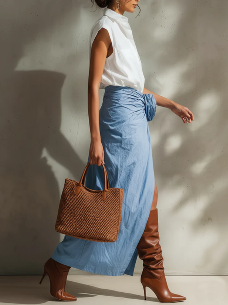 Valentina | Gonna elegante drappeggiata con dettaglio floreale