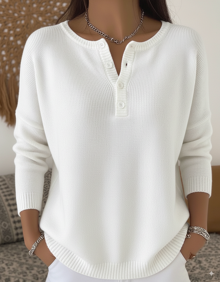 Monica™ | Maglione Classico con Bottoni