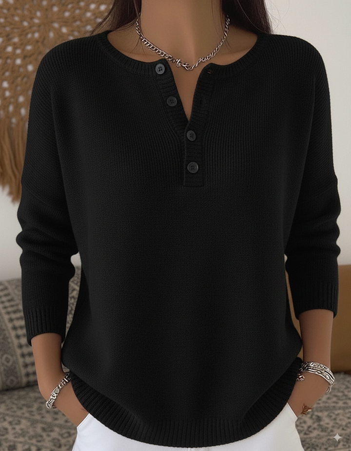 Monica™ | Maglione Classico con Bottoni
