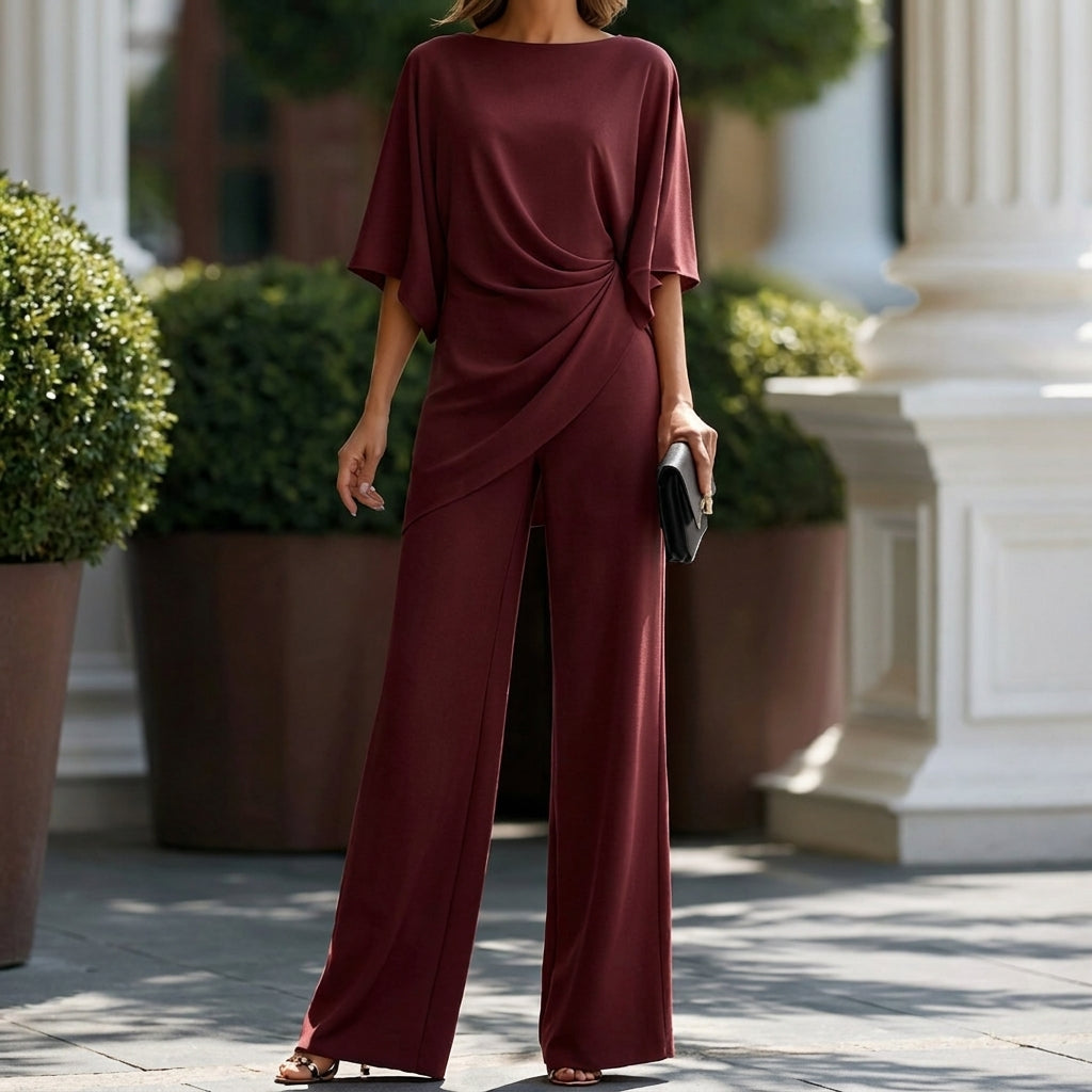 Gabriela | Completo di Blusa Drappeggiata e Pantalone Largo